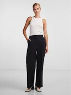 Spodnie damskie - YAS Spodnie materiałowe 26030711 Czarny Regular Fit - miniaturka - grafika 1