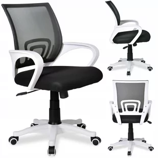 Fotel biurowy, krzesło biurowe Mirosław Gockowiak Fotel biurowy Bianco biały czarny - Fotele i krzesła biurowe - miniaturka - grafika 2