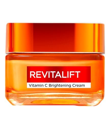 L'Oréal Paris Rozjaśniający krem do twarzy, odpowiedni do skóry wrażliwej, wygładzający i wyrównujący, miękka i elastyczna skóra, z witaminą C i kwasem salicylowym, Revitalift, 50 ml
