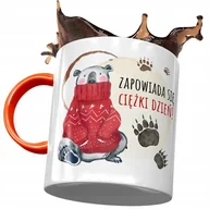 Kubki - Kubek Pomarańczowy z Misiem Miś Słodki na Prezent z Nadrukiem ze Zdjęciem + Opakowanie na prezent (wzór 02) - miniaturka - grafika 1