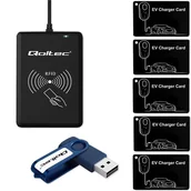 Ładowarki samochodowe - Qoltec System hotelowy EV programator kart EV + oprogramowanie + 5 kart EV - miniaturka - grafika 1