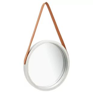vidaXL Lustro ścienne na pasku, 40 cm, srebrne - Lustra - miniaturka - grafika 1