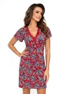 Bielizna nocna - Luksusowa koszula nocna Rita bordowa S - miniaturka - grafika 1