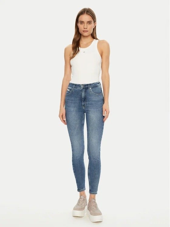 CALVIN KLEIN JEANSY NIEBIESKIE ELASTYCZNE RURKI Z WYSOKIM STANEM 31 17CA