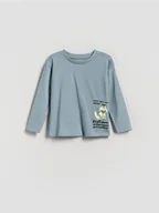 Bluzki dla niemowląt - Reserved - Bawełniany longsleeve - niebieski - miniaturka - grafika 1