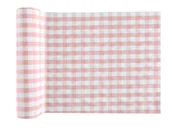 Obrusy i serwetki - Dekoracja bieżnik na stół różowy w kratkę - 26 cm x 3 m - 1 szt. - miniaturka - grafika 1