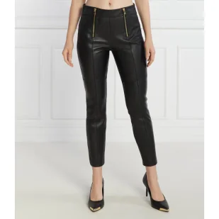 Pinko Skórzane spodnie | Slim Fit - Spodnie damskie - miniaturka - grafika 1