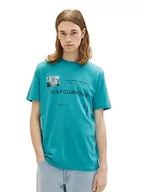 Koszulki męskie - TOM TAILOR Denim Koszulka męska 1036452, 31044-Deep Turquoise, XL, 31044 – głęboki turkus, XL - miniaturka - grafika 1