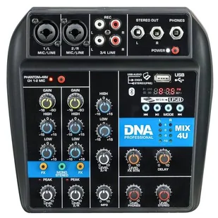 DNA Professional DNA MIX 4U mikser audio USB MP3 Bluetooth 4 kanały 5907780141099 - Miksery DJ - miniaturka - grafika 1