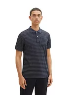 Koszulki męskie - TOM TAILOR Męska koszulka polo, 1036445, granatowa (Navy Streaky Grindle), XL, 19924 – Navy Streaky Grindle, XL - miniaturka - grafika 1