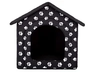 Budy dla psów - HobbyDog Buda dla psa, czarna w łapki, 52x46x53 cm . - miniaturka - grafika 1