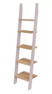 Regały - Regał Drabinka ASHME 45x35x180cm - Jesionowe Półki / Różowa - miniaturka - grafika 1