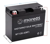 Części motocyklowe - Akumulator Moretti AGM (Gel) MT12B - miniaturka - grafika 1