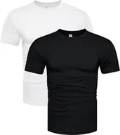 Koszulki męskie - 2-pak koszulek bawełnianych premium biały i czarny Recea - M - miniaturka - grafika 1