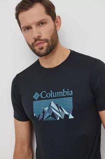 Koszulki męskie - Columbia t-shirt sportowy zero rules kolor czarny z nadrukiem - grafika 1