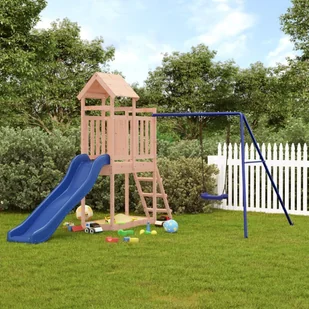 vidaXL vidaXL Domek ze zjeżdżalnią i huśtawką, lite drewno daglezjowe - Place zabaw - miniaturka - grafika 1