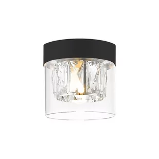 Zuma Line Plafon LAMPA sufitowa GEM C0389-01A-P7AC szklana OPRAWA tuba glamour okrągła czarna przezroczysta C0389-01A-P7AC - Lampy sufitowe - miniaturka - grafika 1