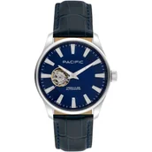 Zegarki męskie - Pacific SAMA-1702-02 Automat granatowy męski zegarek open heart - miniaturka - grafika 1