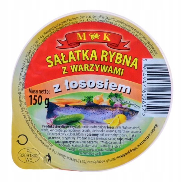 MK sałatka rybna z warzywami z łososiem 150g smakowita kompozycja