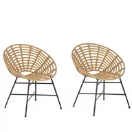 Fotele i krzesła ogrodowe - Shumee Zestaw 2 krzeseł rattanowy jasnobrązowy ACERRA 259764 - miniaturka - grafika 1