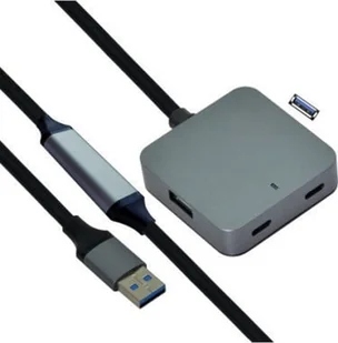 HUB USB Value VALUE Hub USB 3.2 Gen 1, 4 porty 2x USB-A + 2x USB-C, z kablem przedłużającym, czarny, 10 m - Huby USB - miniaturka - grafika 1