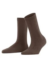 Skarpetki damskie - FALKE Damskie skarpety Knit Caress, zrównoważona biologiczna bawełna, półwysoka, bez wzoru, 1 para skarpet, brązowy (Chocolate 5004), 35-38 - miniaturka - grafika 1