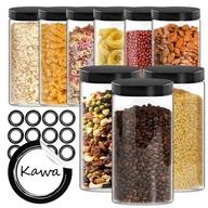 Pojemniki kuchenne - Pojemniki Na Żywność Zestaw Pojemników 9x Pojemnik Plastikowy Na Cukier Mąkę Kawę PET - miniaturka - grafika 1