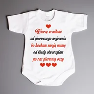 Body - Wierzę w miłość.. od kiedy otworzyłam.. - body niemowlęce - miniaturka - grafika 1