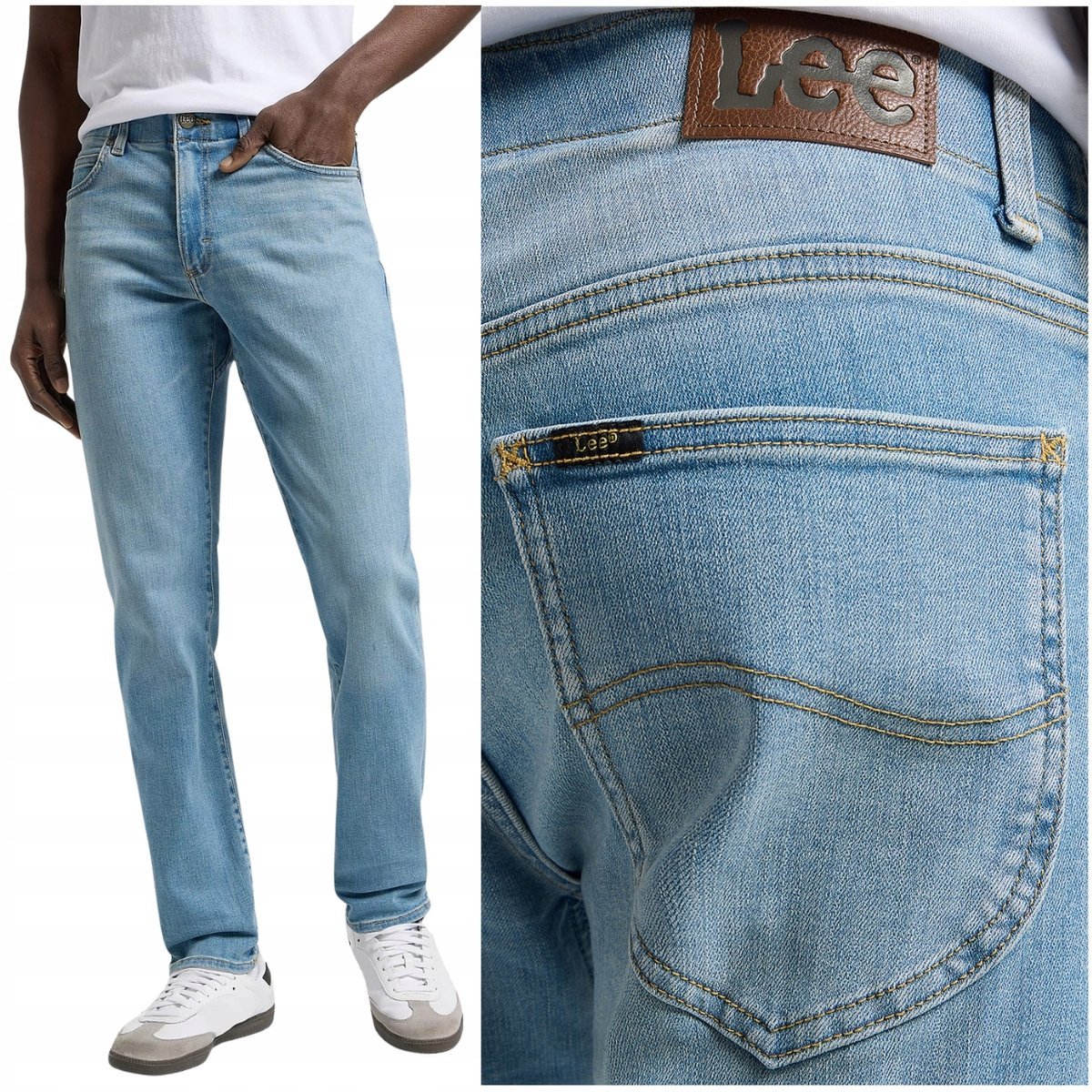 Lee SLIM FIT Extreme Motion wygodne dopasowane spodnie jeansowe W40 L32