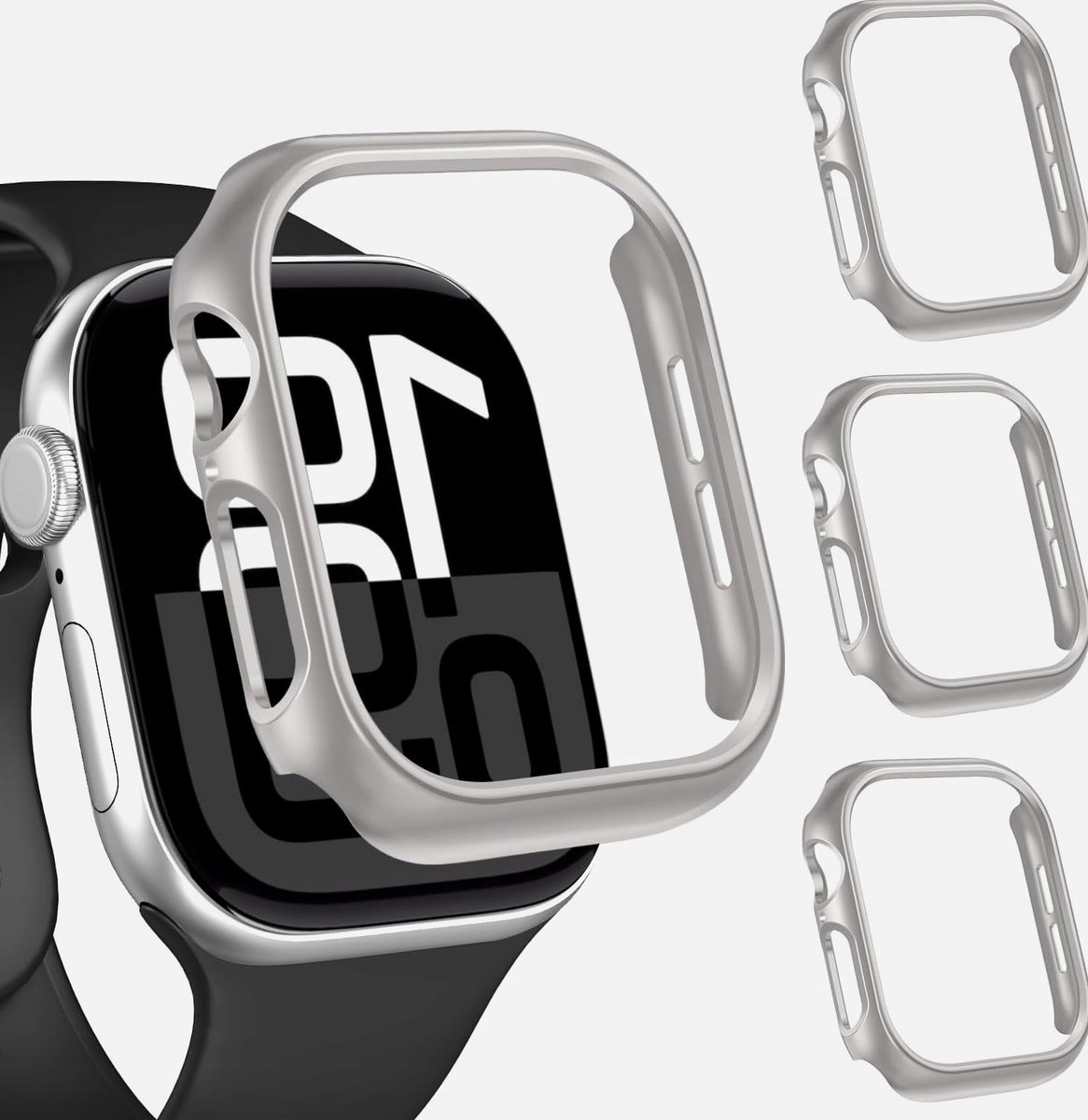 Etui 46mm zestaw 3 sztuki twarda obudowa ramka ochronna czarna