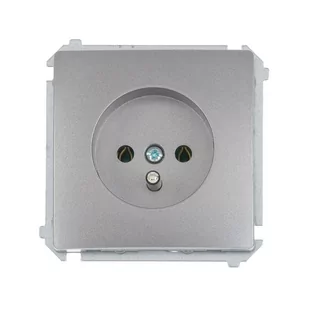 Simon Gniazdo pojedyncze 2P + Z BASIC inox, metalizowany - Wyłączniki światła i elektryczne - miniaturka - grafika 1