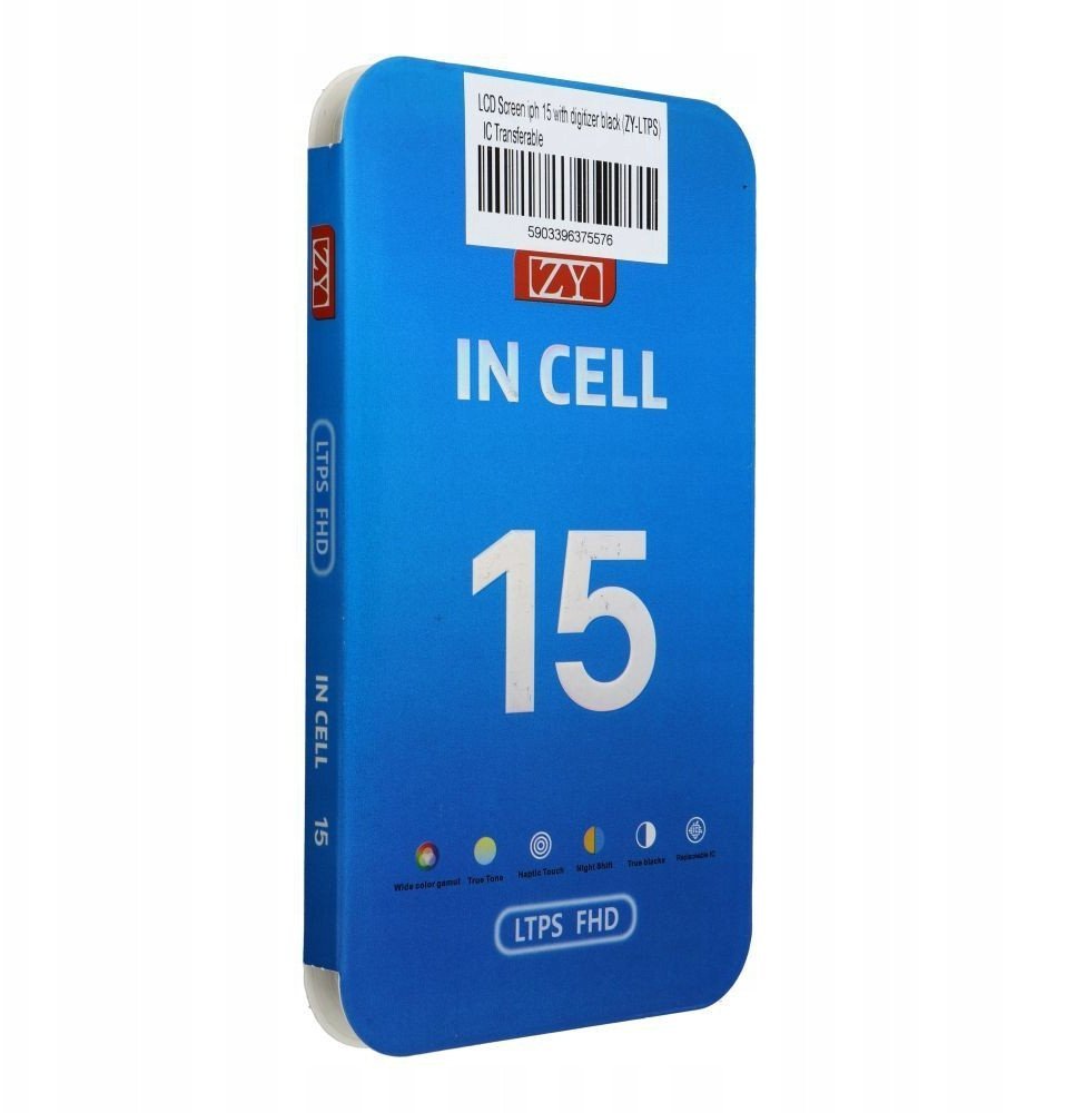 Wyświetlacz do iPhone 15 z ekranem dotykowym czarnym ZY-LTPS IC Transferable