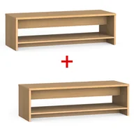Wyposażenie sportowe i gimnastyczne - Ławka szatniowa z półka na obuwie 1+1 GRATIS, wzmocniona, 1500 mm, buk - miniaturka - grafika 1