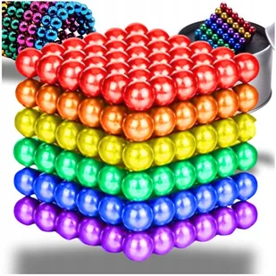 Klocki Kolorowe Kulki Magnetyczne Tęczowe Neocube 216e 5mm Pudełko - Klocki - miniaturka - grafika 1