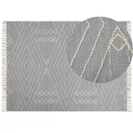 Dywany - Lumarko Dywan bawełniany 160 x 230 cm biało-szary KHENIFRA - miniaturka - grafika 1