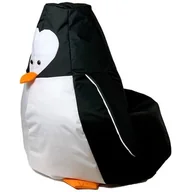 Fotele i pufy dla dzieci - Pufa worek GO GIFT Pingwin Czarno-biały 130 x 90 cm - miniaturka - grafika 1