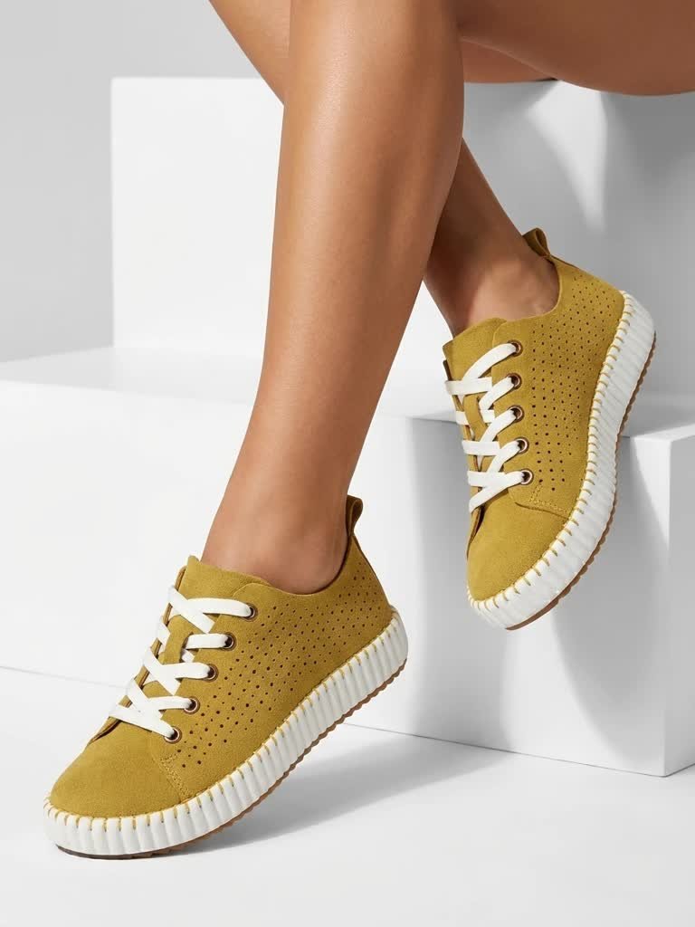 Trampki damskie ażurowe na grubszej podeszwie Orios