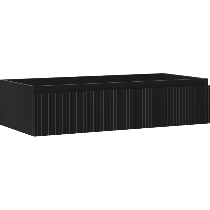 Mexen Rivel szafka łazienkowa podumywalkowa 100 cm, 1 szuflada, ryflowana , czarna mat - 91A20-10023-1-BF71