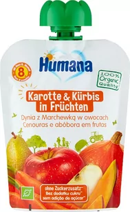Humana 100% Organic Mus dynia z marchewką w owocach po 8. miesiącu 90 g Bio - Desery dla dzieci - miniaturka - grafika 1