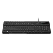 Klawiatury - Genius Slimstar 230 II COPILOT, klawiatura CZ/SK, multimedialny, slim rodzaj przewodowa (USB), czarna  31310048407 - miniaturka - grafika 1