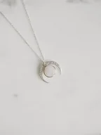 Naszyjniki - Naszyjnik Luna Silver z kamieniem księżycowym - miniaturka - grafika 1