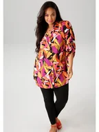 Bluzki damskie - Aniston Bluzka w kolorze czarno-różowo-pomarańczowym - miniaturka - grafika 1