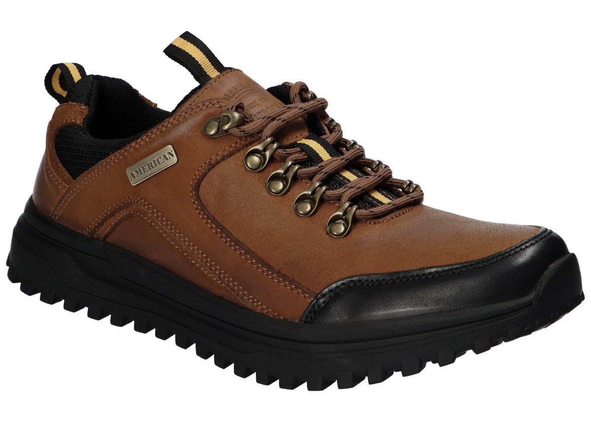 AMERICAN CLUB CY172 SOLIDNE PÓŁBUTY ZE SKÓRY BUTY SKÓRZANE MĘSKIE BR 44