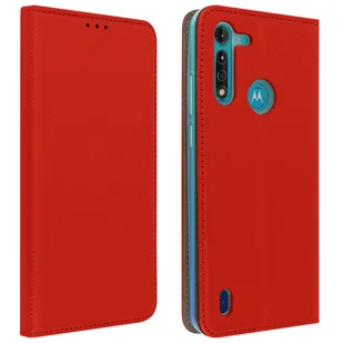 Etui Folio do Motoroli Moto G8 Power Lite Magnetyczne etui z uchwytem na kartę Stojak Czerwone - Etui i futerały do telefonów - miniaturka - grafika 1