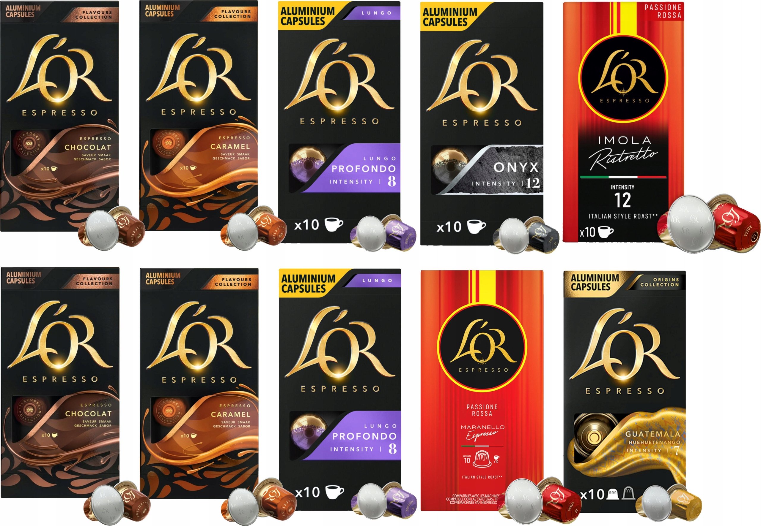 Kapsułki do Nespresso Jacobs L'or Zestaw 10 x 10 sztuk