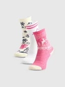 Skarpetki dla dzieci - 4F Skarpetki świąteczne długie (3-pack) dziewczęce - multikolor 38-40 - miniaturka - grafika 1