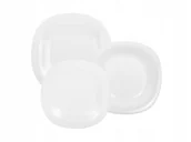 Serwisy obiadowe - Komplet Obiadowy Biały Kwadratowy Carine Luminarc - miniaturka - grafika 1