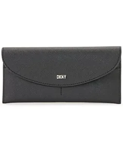 DKNY Klasyczny portfel damski na co dzień Phoenix Flap Classic Wallet, czarny/srebrny, jeden rozmiar, swobodny portfel z klapką Phoenix Classic Wallet - Portfele - miniaturka - grafika 1