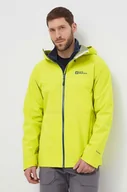 Kurtki i kamizelki sportowe męskie - Jack Wolfskin kurtka outdoorowa Highest Peak 3L kolor żółty 1115134 - miniaturka - grafika 1