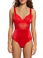Body - ESPRIT Damskie body Moving Lace, miękkie, czerwone, M, czerwony, M - miniaturka - grafika 1